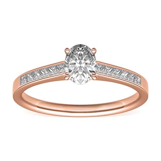 .80cts Oval cut in Channel setting ring