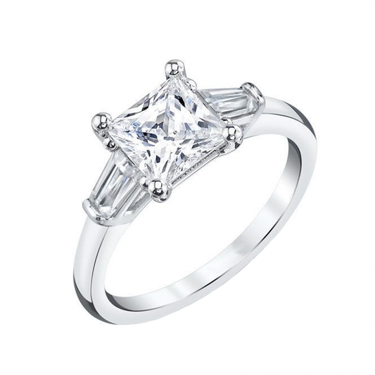 .70cts Princess cut Trilogy ring
