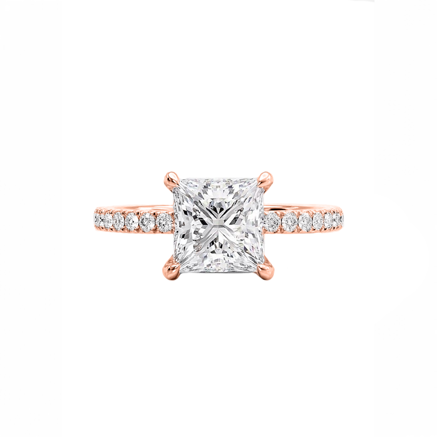 .70cts Princess cut Pavé ring