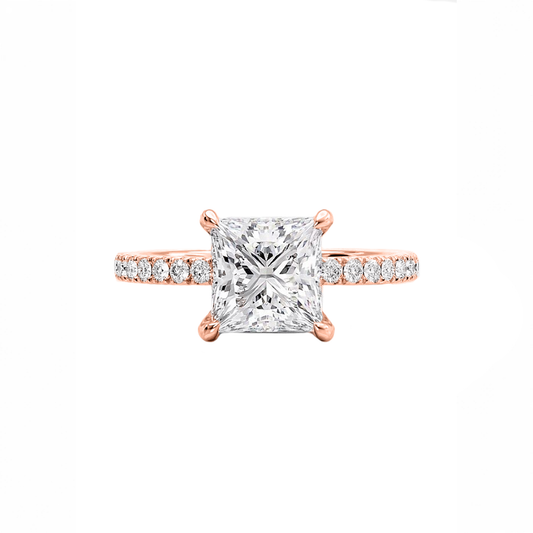 .70cts Princess cut Pavé ring