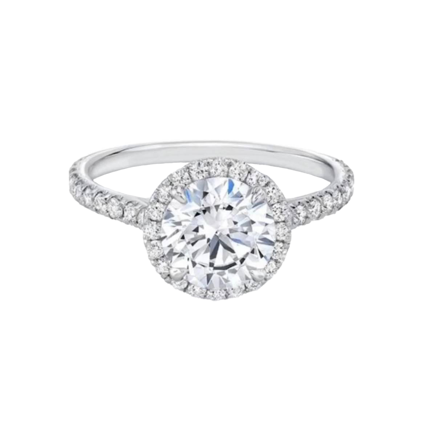 .95cts Round cut Pavé ring with Halo