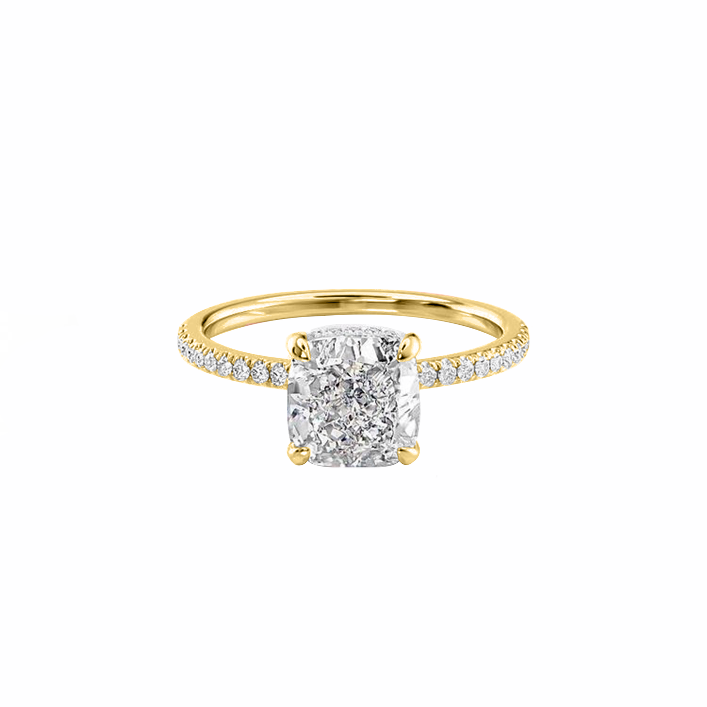 .70cts Cushion cut Pavé ring