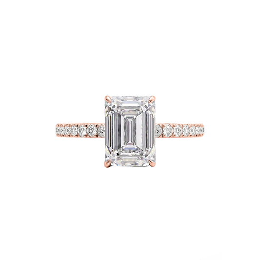 .80cts Emerald cut in Pavé ring