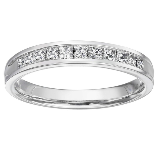 Channel-Set Princess Diamond Wedding Band