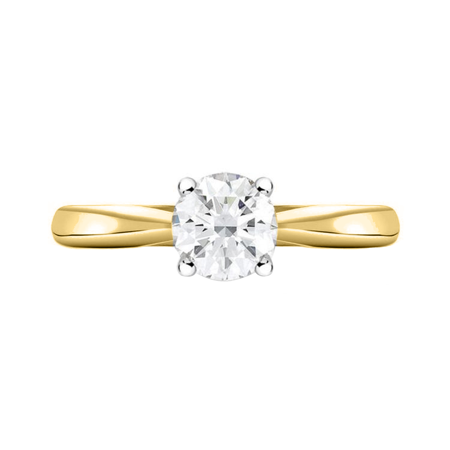 .50ct Round cut tapered ring