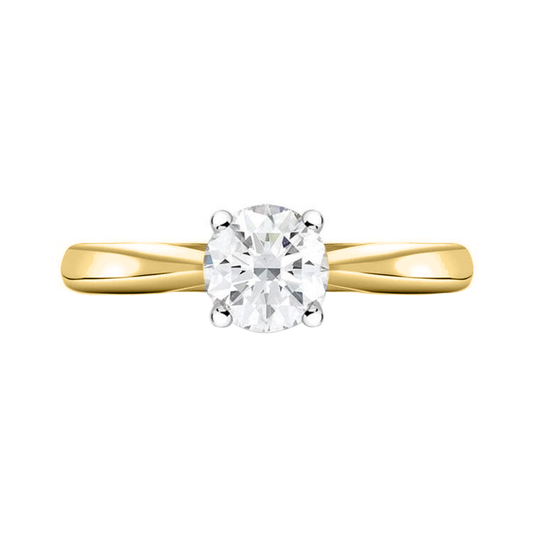 .50ct Round cut tapered ring