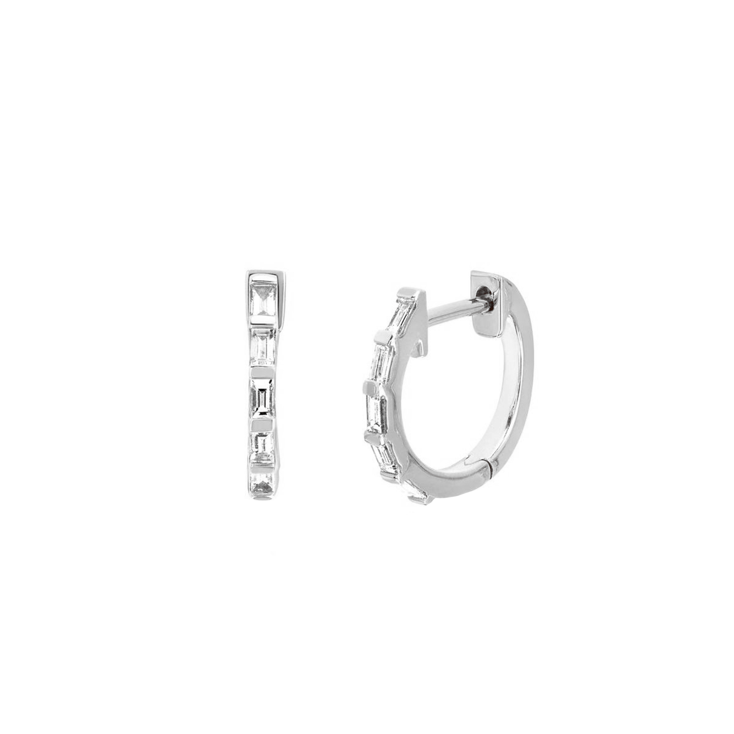 .25cts Baguette cut Huggie earrings