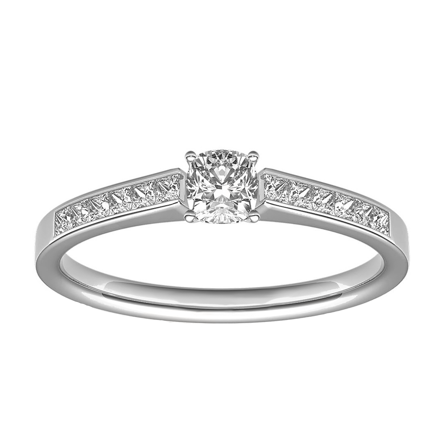 Channel-Set Cushion Diamond Ring