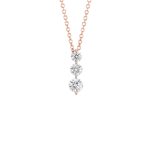 .90cts Round cut Trilogy necklace