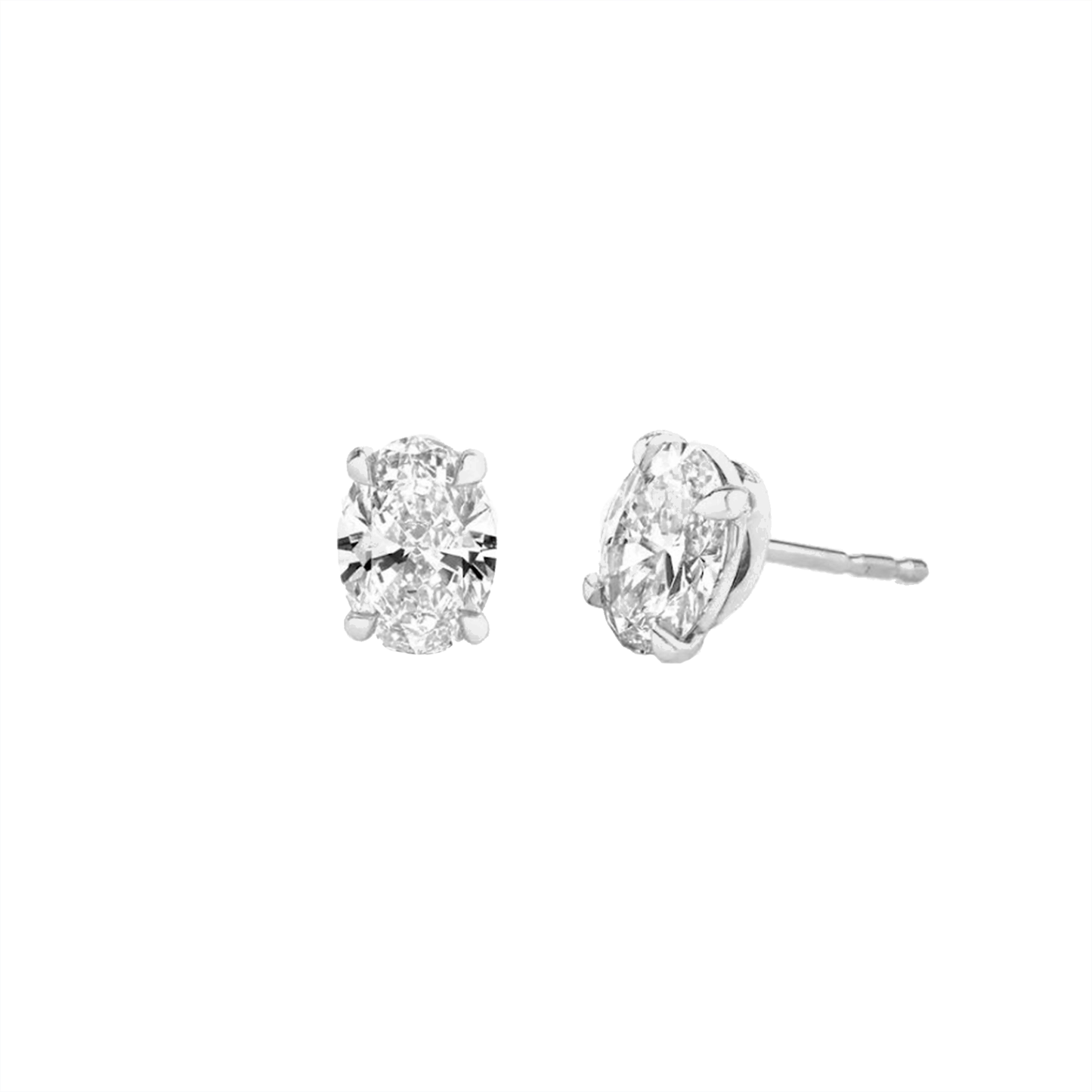 1cts Oval cut Solitaire Stud earrings