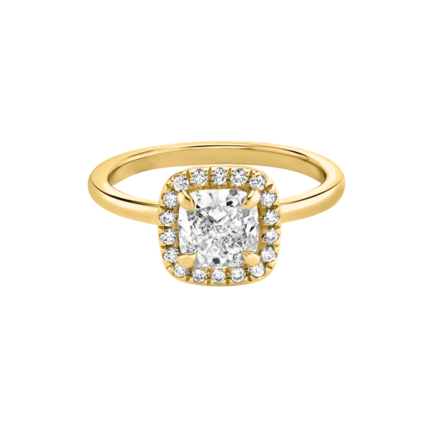 .65cts Cushion cut Solitaire ring with halo