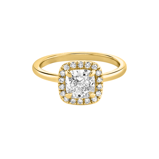 .65cts Cushion cut Solitaire ring with halo
