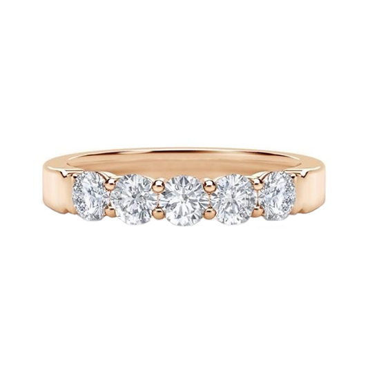 1.25cts 5-stone Round cut ring