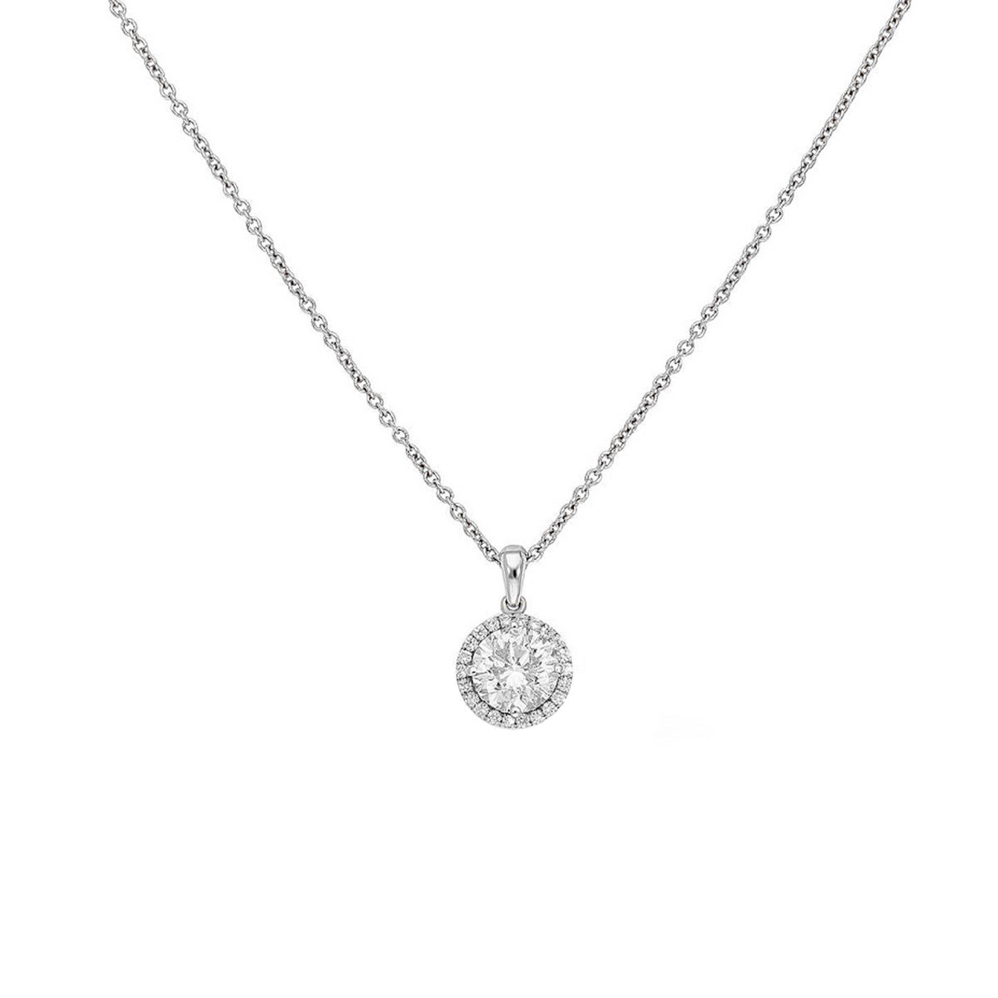 .41cts Round cut necklace with halo