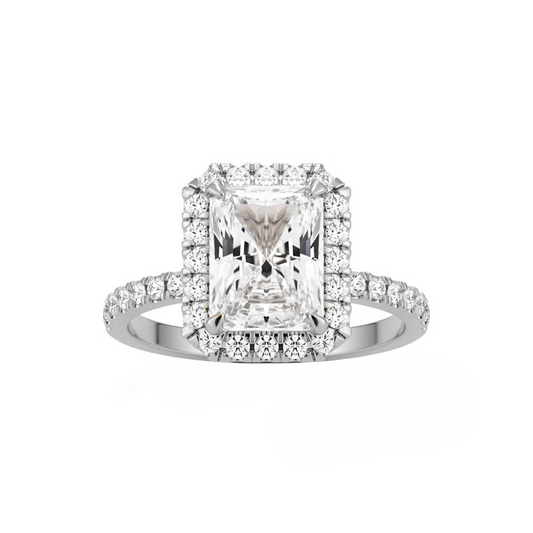.95cts Radiant cut Pavé ring with Halo