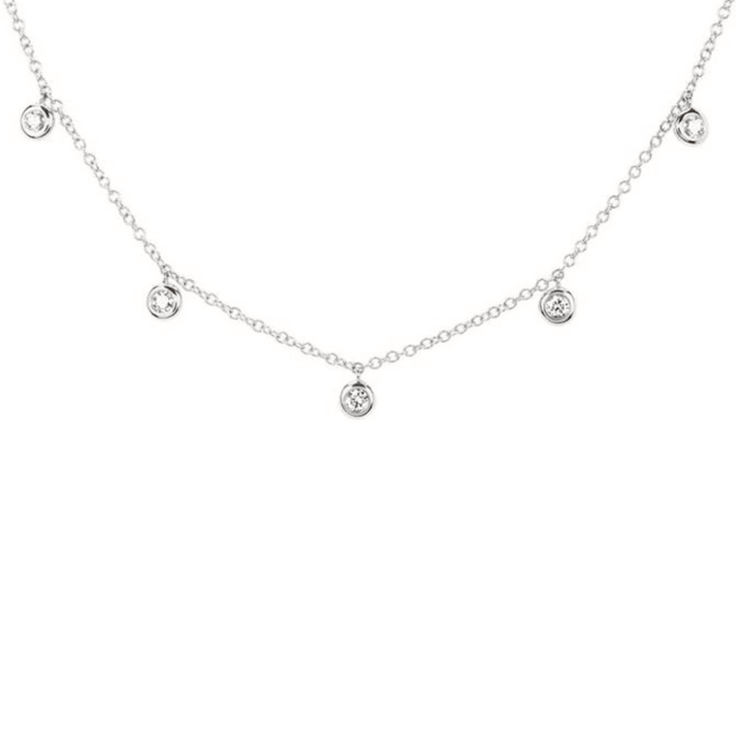.50cts Round cut Station necklace
