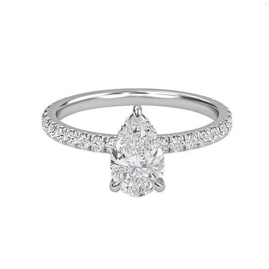 .70cts Pear cut Pavé ring