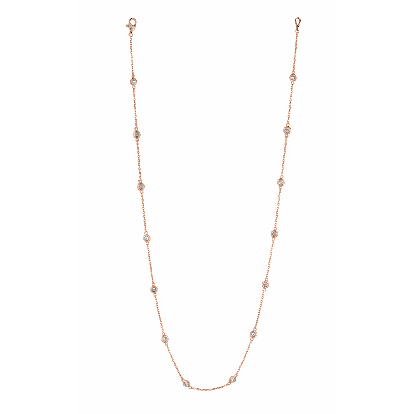 .70cts 14-stone Round cut Station necklace