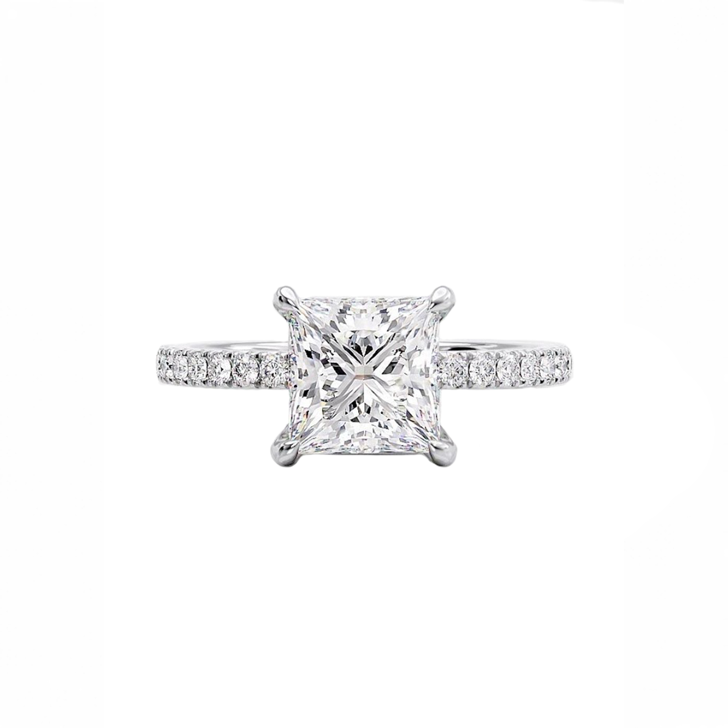 .70cts Princess cut Pavé ring