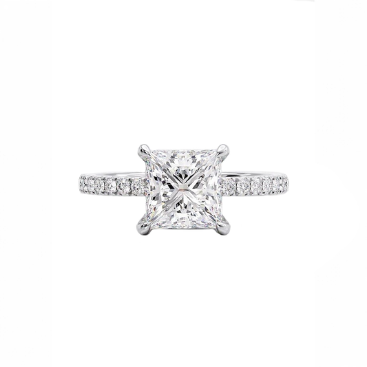 .70cts Princess cut Pavé ring