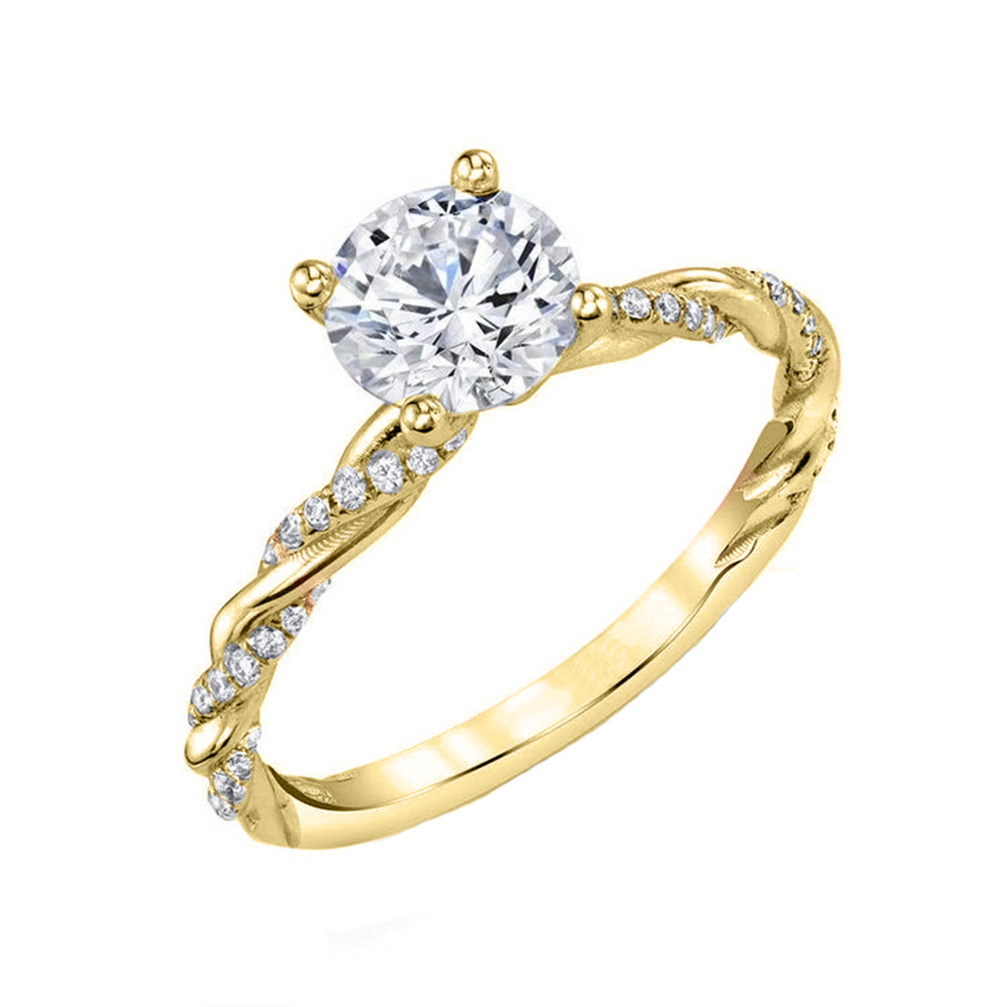 .85cts Round cut Twisted ring