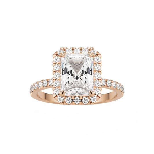 .95cts Radiant cut Pavé ring with Halo