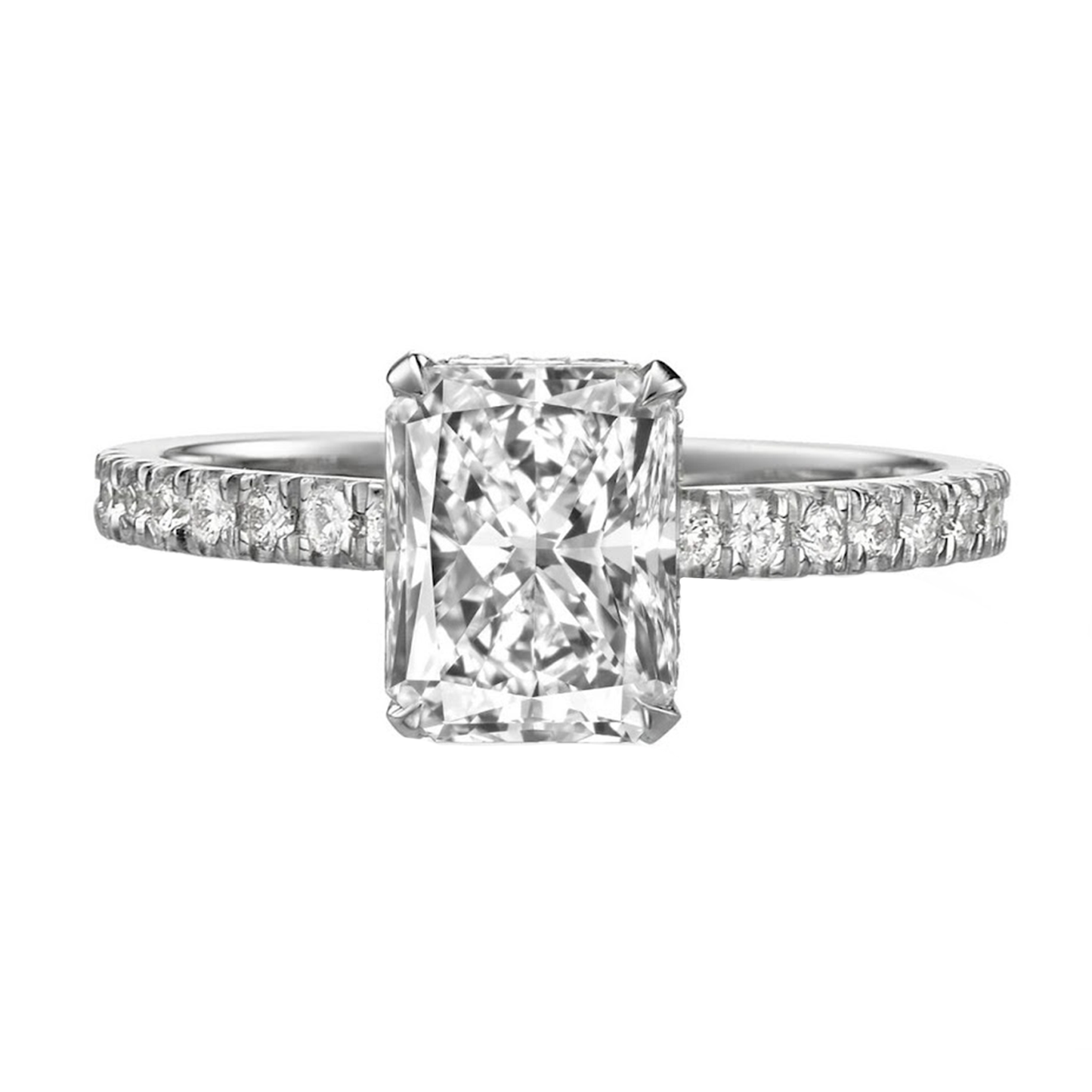 .70cts Radiant cut Pavé ring