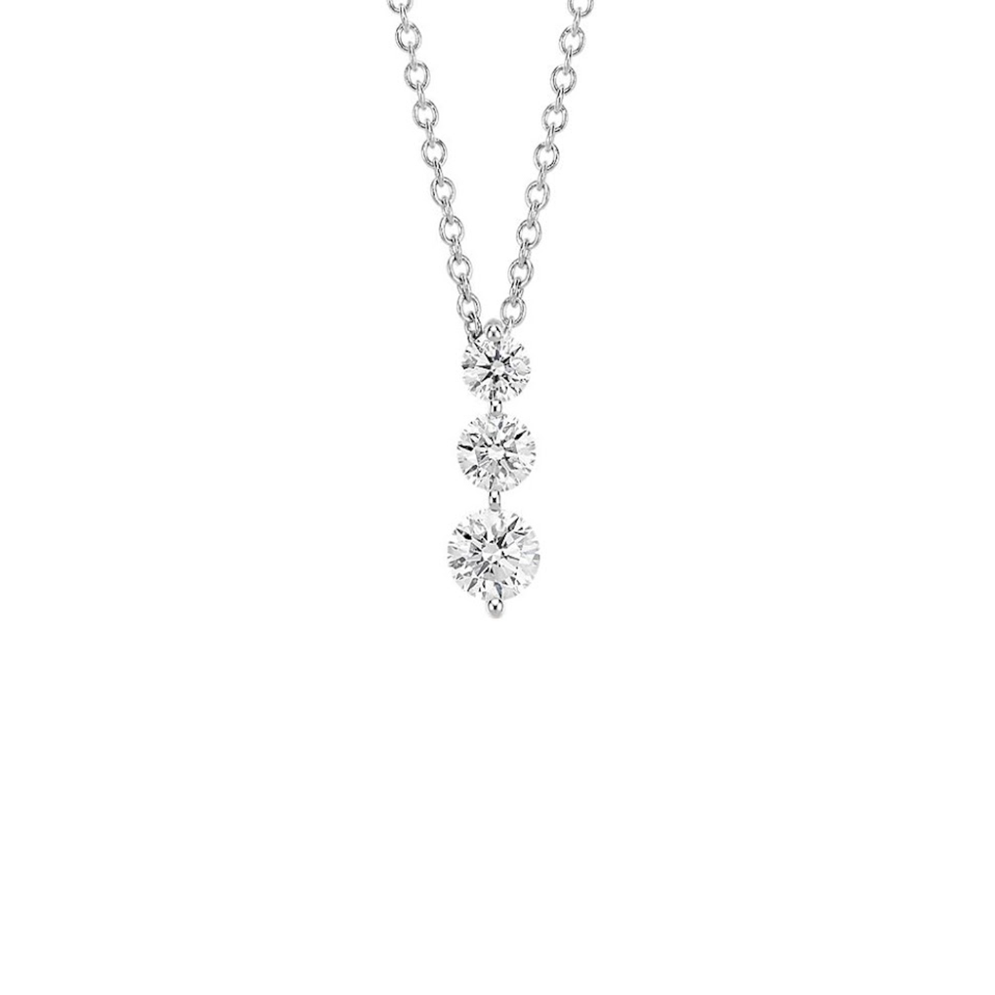 .90cts Round cut Trilogy necklace