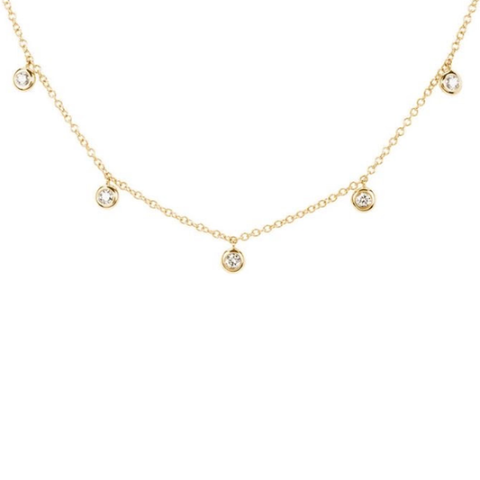 .50cts Round cut Station necklace