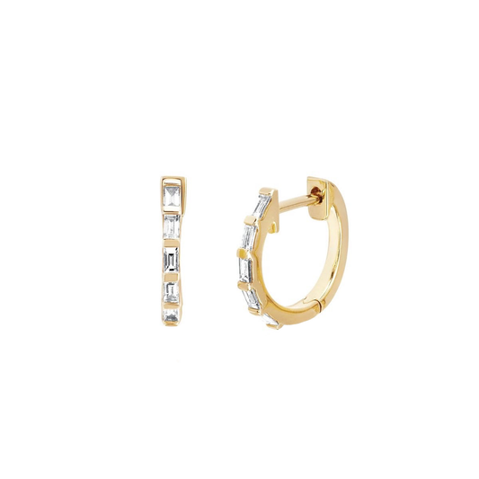 .25cts Baguette cut Huggie earrings