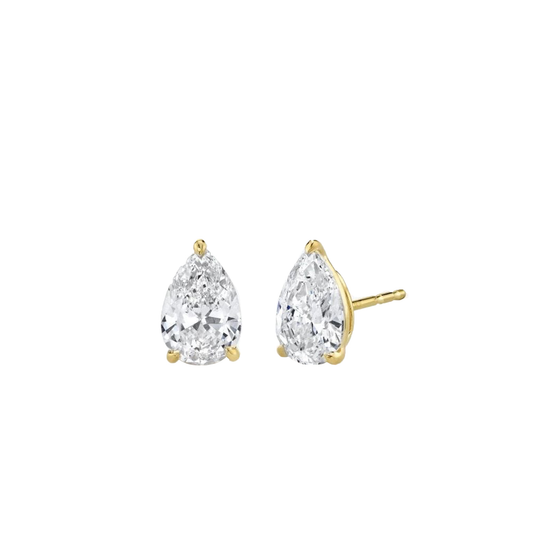 1cts Pear cut Solitaire Stud Earrings