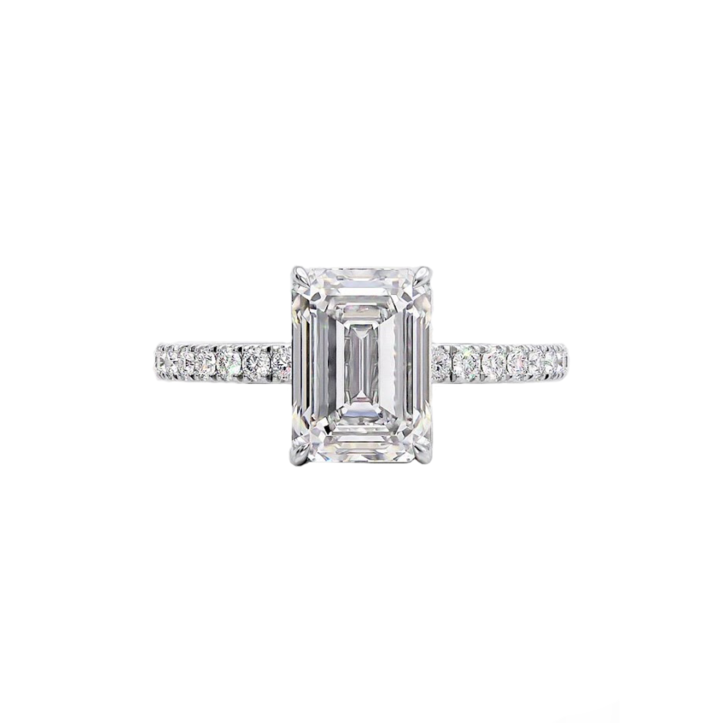 .80cts Emerald cut in Pavé ring