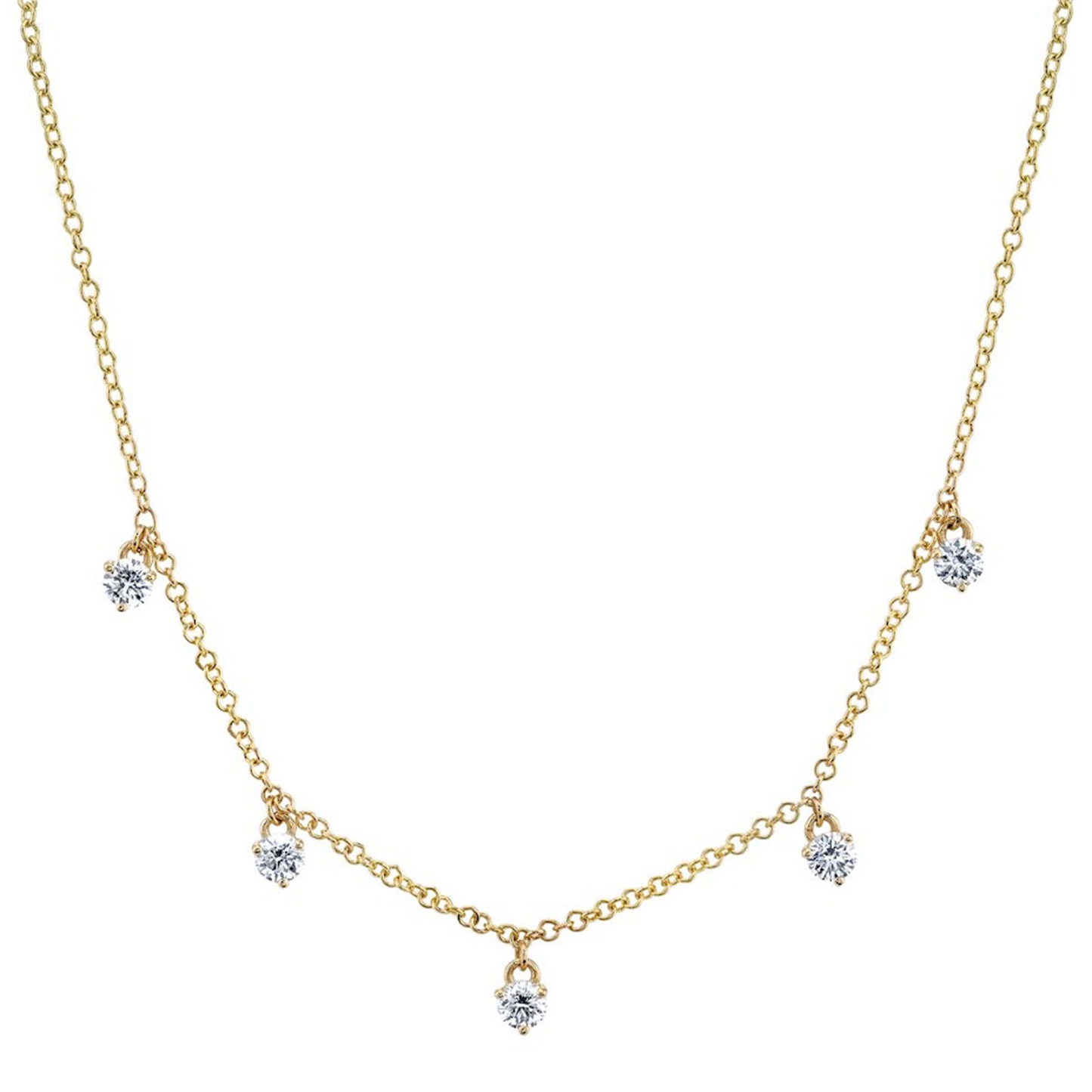 1cts Round cut Station necklace