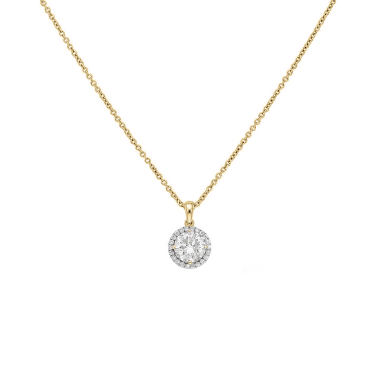.41cts Round cut necklace with halo