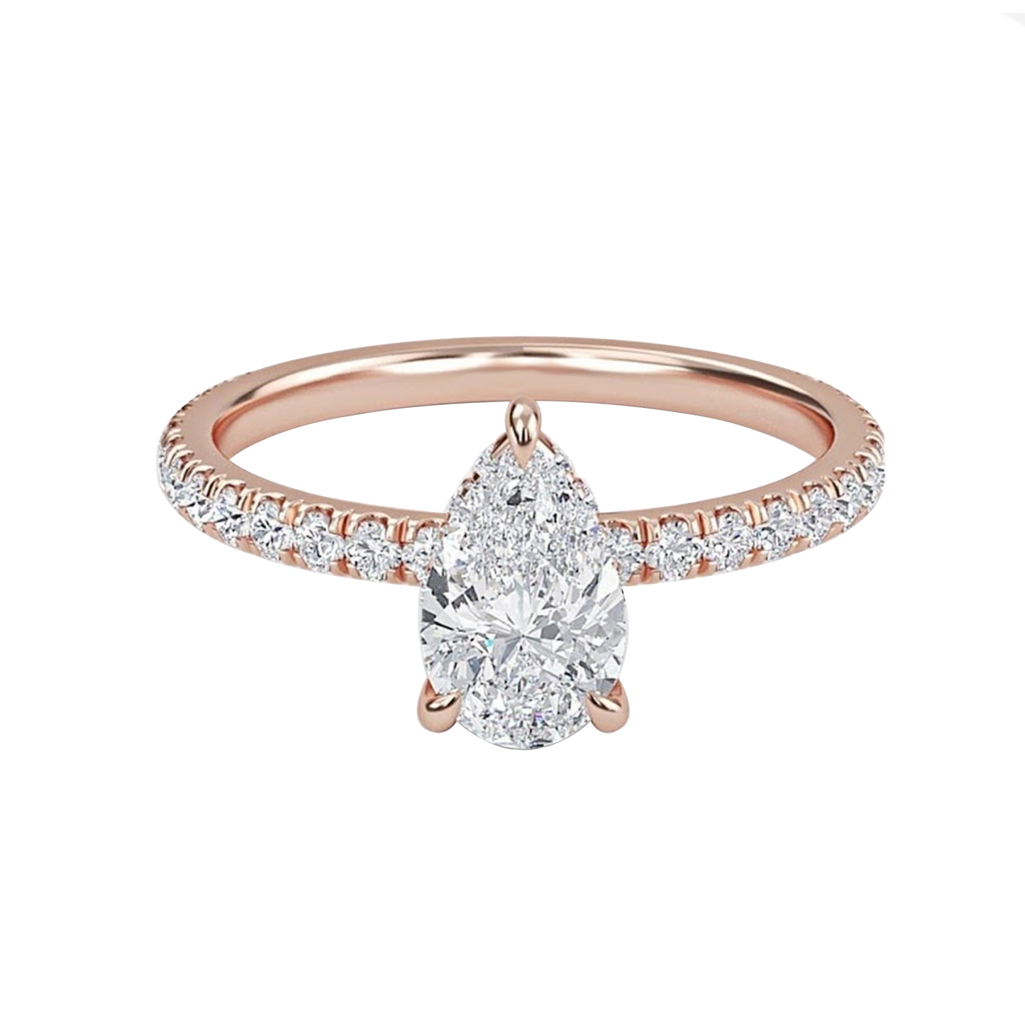 .70cts Pear cut Pavé ring