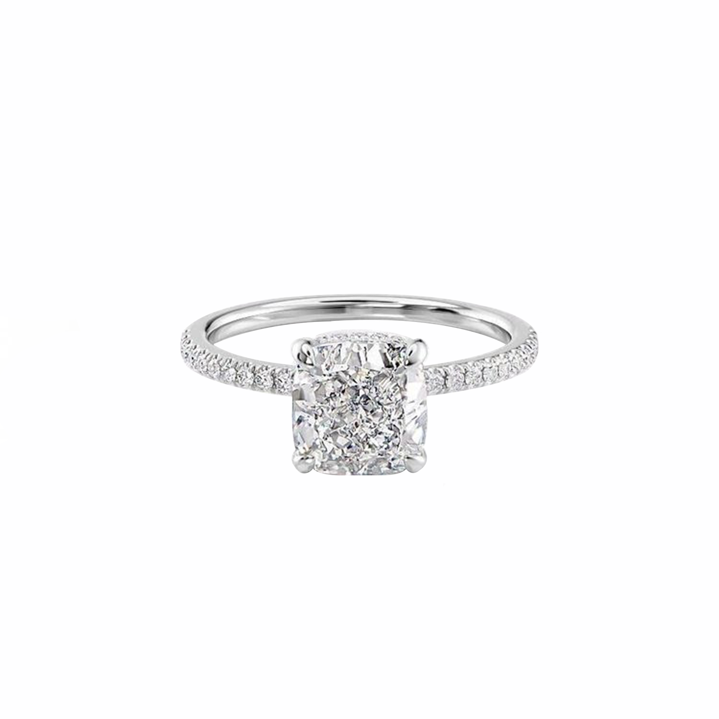 .70cts Cushion cut Pavé ring