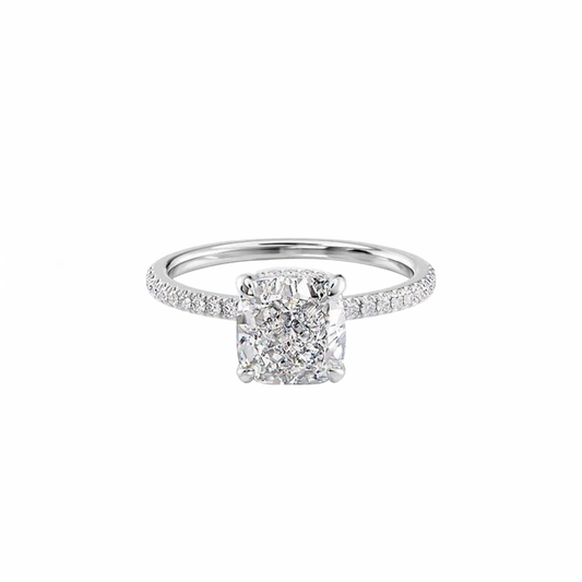 .70cts Cushion cut Pavé ring