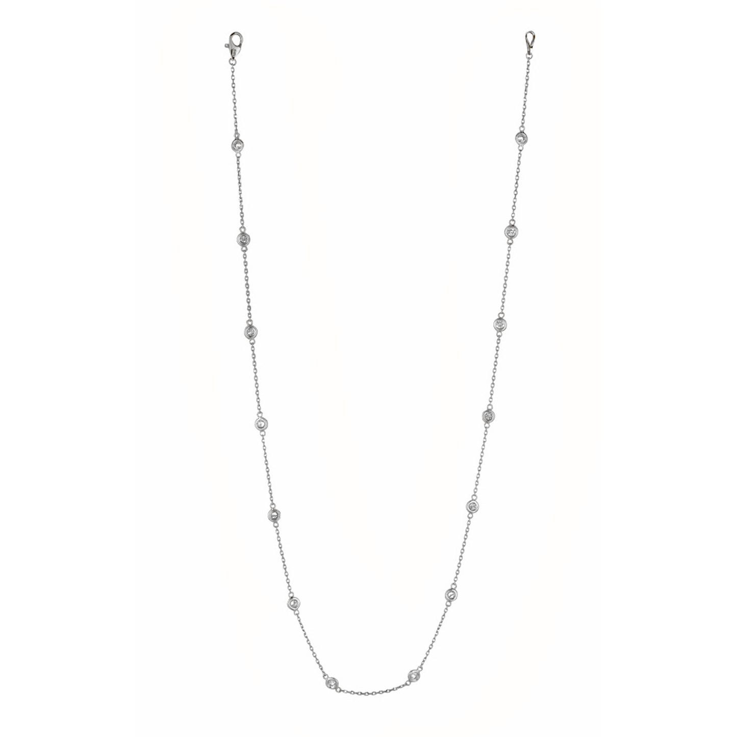 .70cts 14-stone Round cut Station necklace