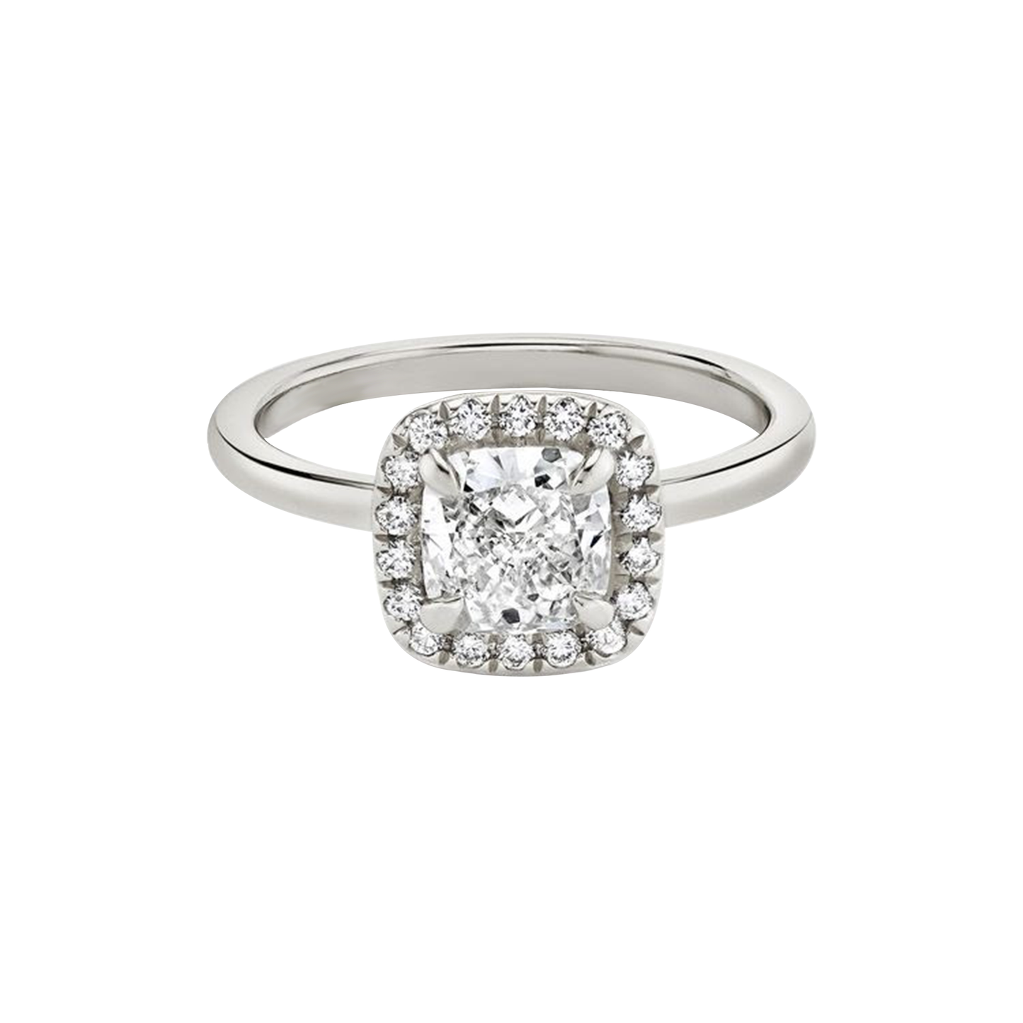 .65cts Cushion cut Solitaire ring with halo