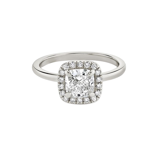 .65cts Cushion cut Solitaire ring with halo
