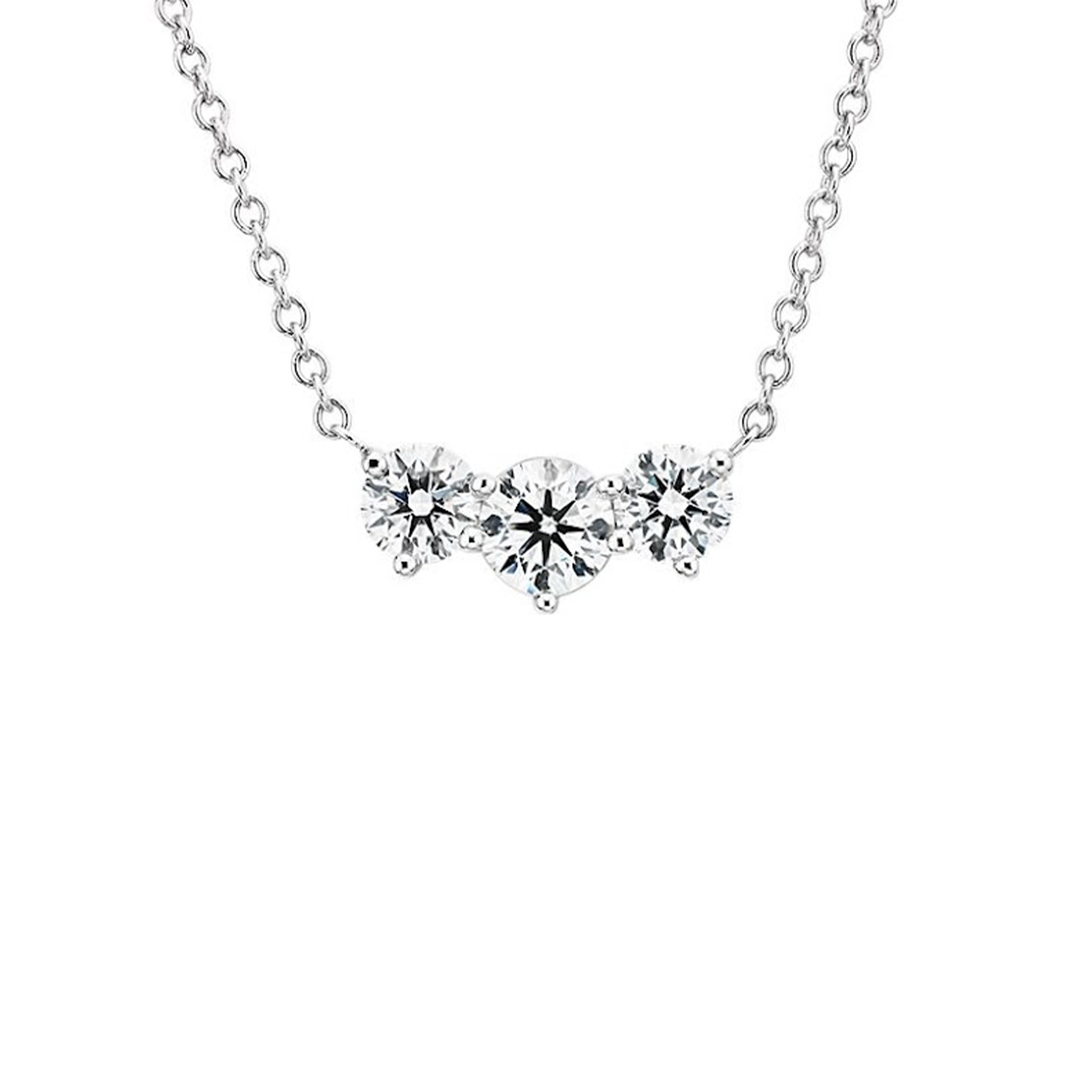 3 stone online diamond necklace