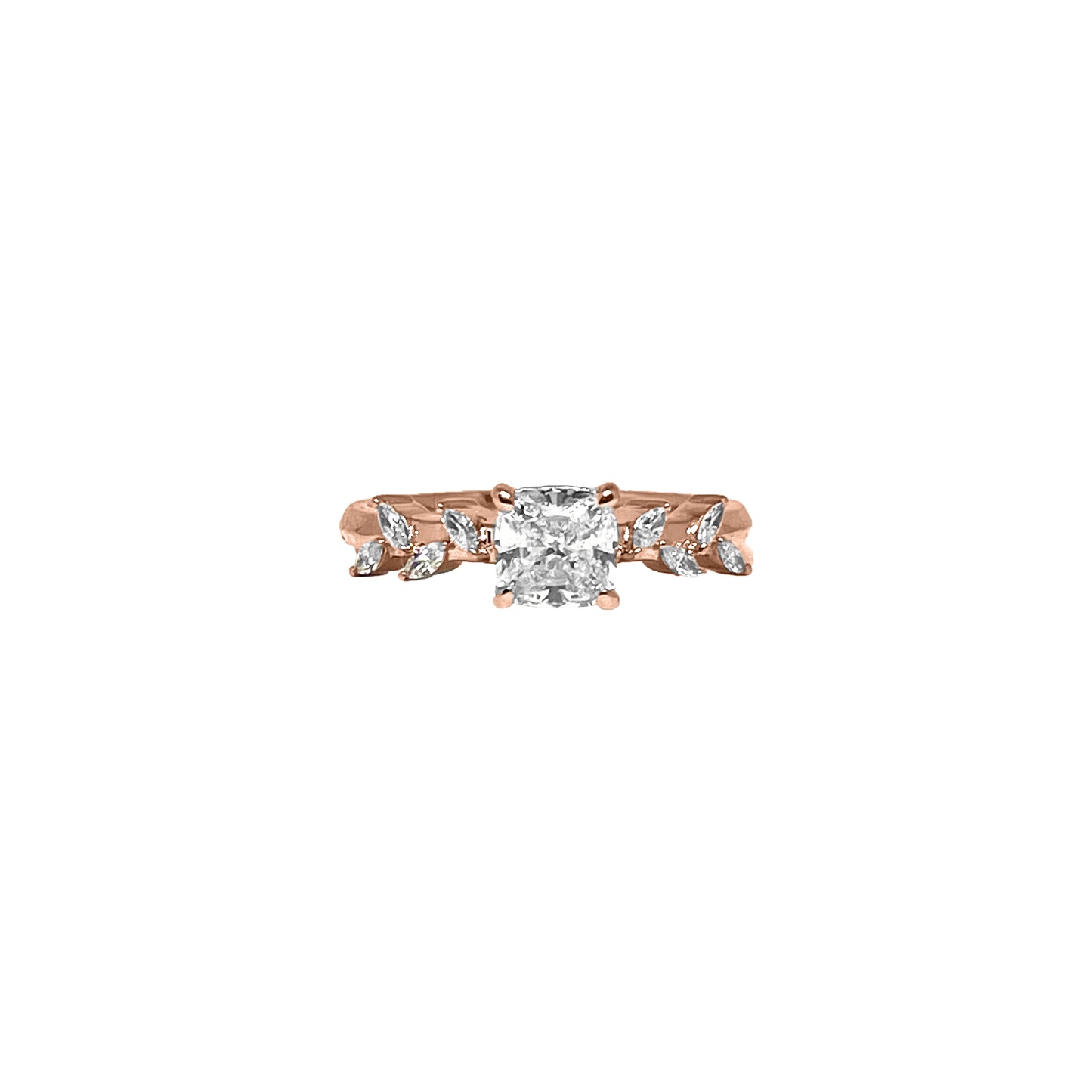 1.11cts Cushion cut ring on modified band