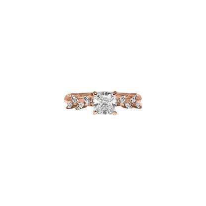 Cushion Diamond Ring With Marquise Accent Stones