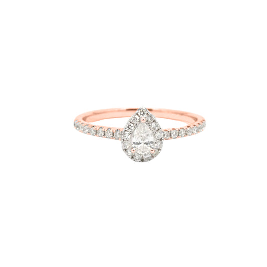 .46cts Pear cut Pavé ring with Halo