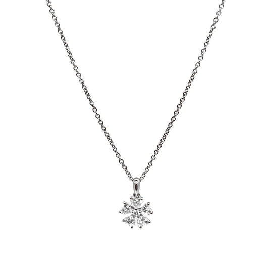 .516cts Heart cut Flower necklace