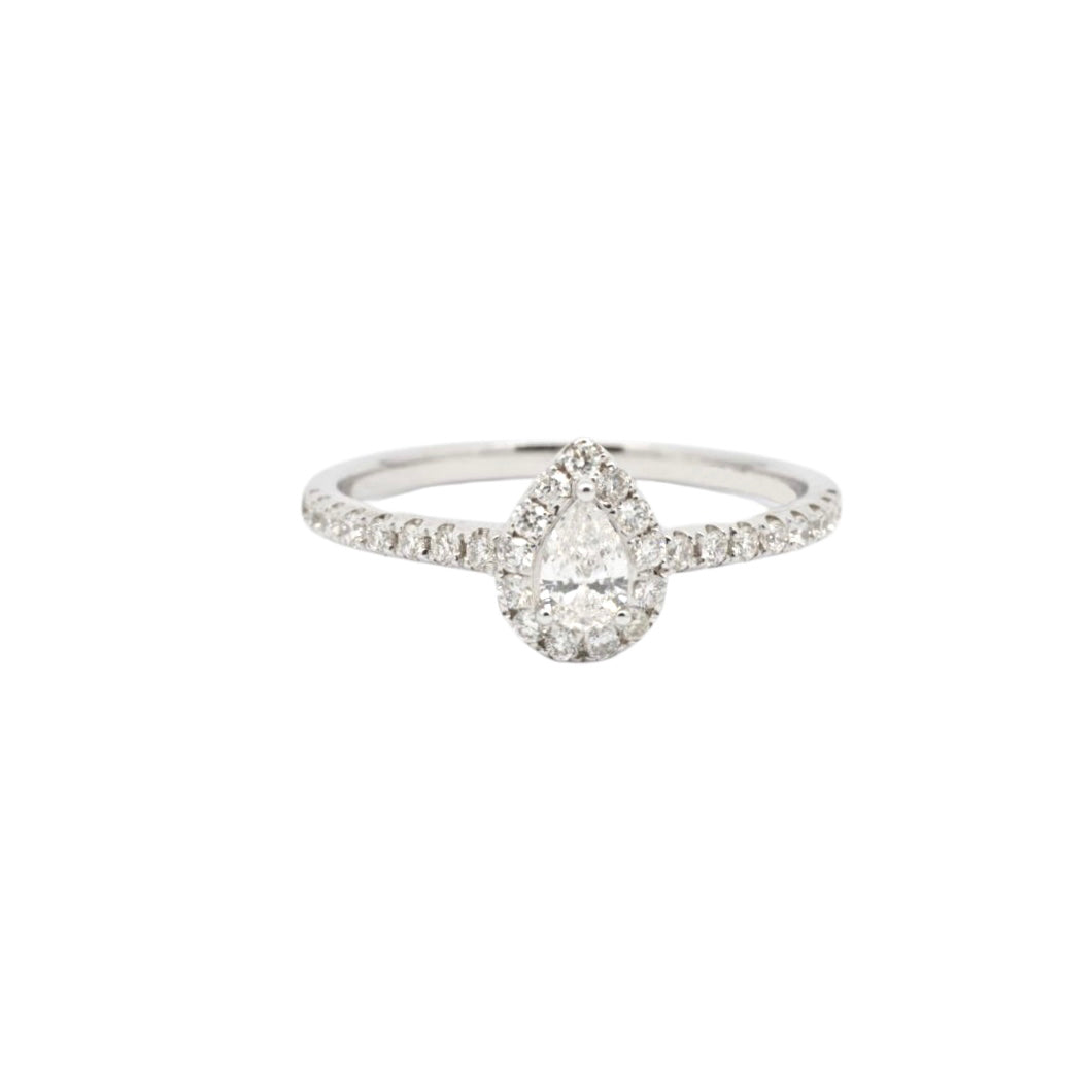 .46cts Pear cut Pavé ring with Halo