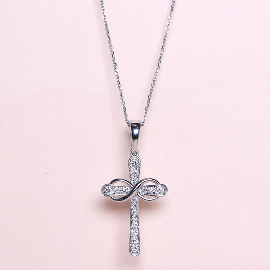 0.571cts Round cut Lab-grown Cross necklace
