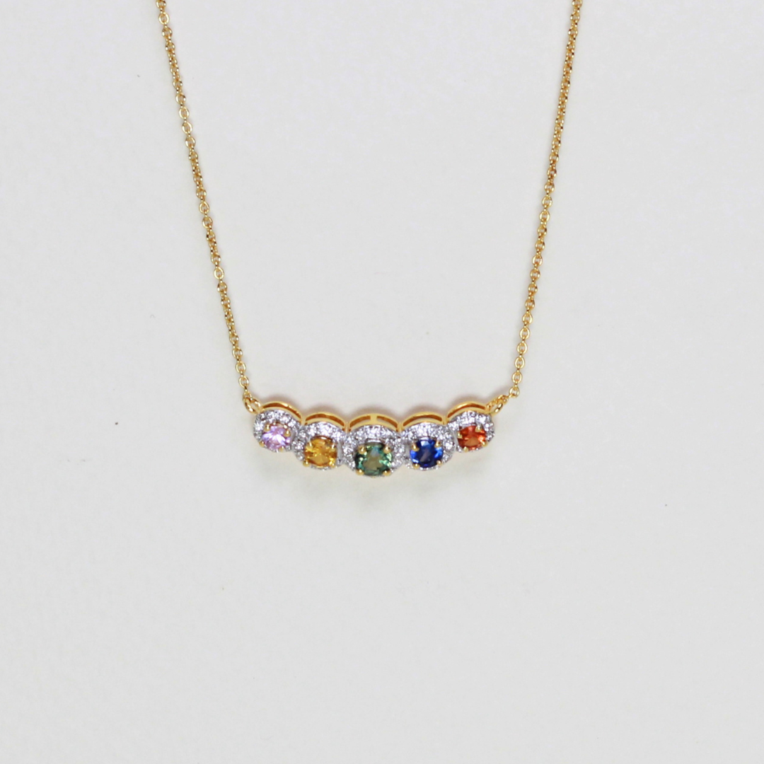 1.03cts Multi-colored Sapphire necklace