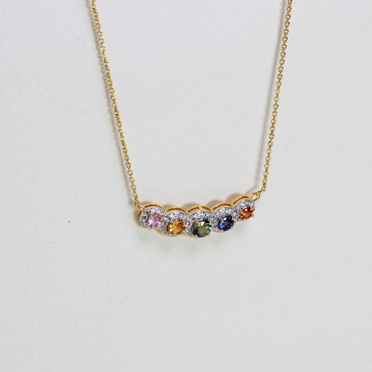 1.03cts Multi-colored Sapphire necklace
