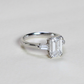 2.21cts Emerald cut Lab-grown trilogy ring